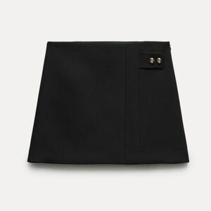 NWOT Zara Black Buttoned Mini Skirt